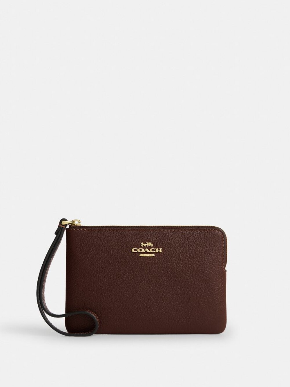 Coach Outlet Corner Zip Wristlet Brown Leather NWT